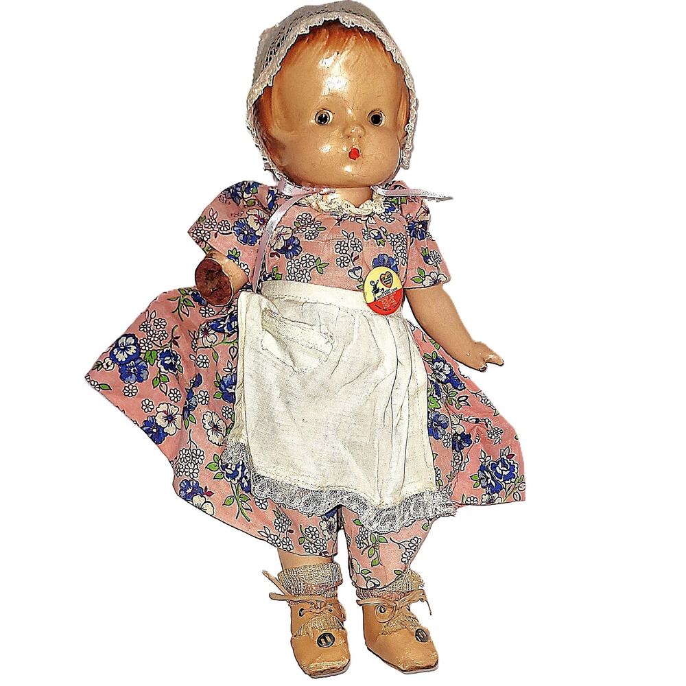 13" 20s - 30s Antique  Patsy Patent Pending Composition 1929 Baby Doll (Injured)